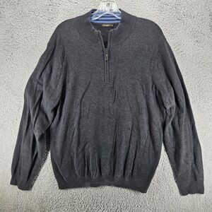 J. McLaughlin Long Sleeve Jumper Pullover Sweater‎ Men's L Black Quarter 1/4 Zip